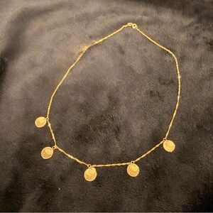 Elegant Matte/Shiny Circular Gold Necklace